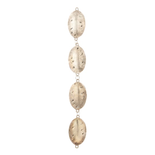 12 Pack: Silver Plated Metal Oval Beads, 33mm by Bead Landing™